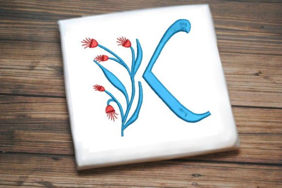 Floral Monogram Letter K