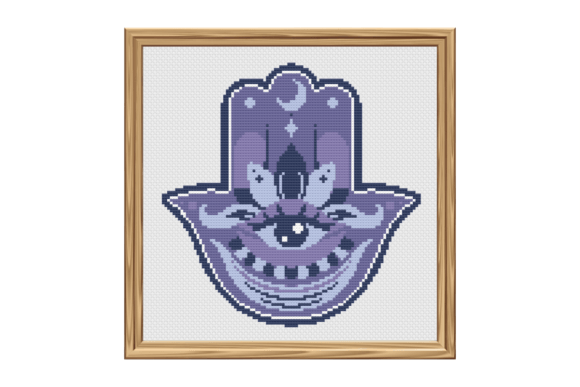 Hamsa Hand Cross Stitch Pattern