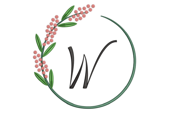Monogram W: Elegant Embroidery Design